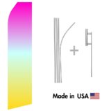 Purple Yellow Gradient Econo Flag | 16ft Aluminum Advertising Swooper Flag Kit with Hardware