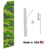 Camo Econo Flag | 16ft Aluminum Advertising Swooper Flag Kit with Hardware