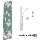 Camo Econo Flag | 16ft Aluminum Advertising Swooper Flag Kit with Hardware