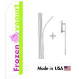 Frozen Yogurt Econo Flag | 16ft Aluminum Advertising Swooper Flag Kit with Hardware