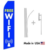 Free Wifi Econo Flag | 16ft Aluminum Advertising Swooper Flag Kit with Hardware
