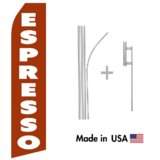 Espresso Econo Flag | 16ft Aluminum Advertising Swooper Flag Kit with Hardware