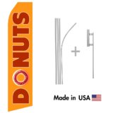 Donuts Econo Flag | 16ft Aluminum Advertising Swooper Flag Kit with Hardware