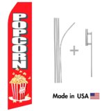 Popcorn Econo Flag | 16ft Aluminum Advertising Swooper Flag Kit with Hardware