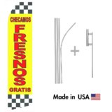 Checamos Fresnos Gratis Econo Flag | 16ft Aluminum Advertising Swooper Flag Kit with Hardware