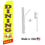 Dining Sale Econo Flag | 16ft Aluminum Advertising Swooper Flag Kit with Hardware