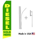 Diesel Sold Here Econo Flag | 16ft Aluminum Advertising Swooper Flag Kit with Hardware