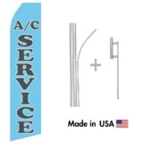 Air Conditioning Service Econo Flag | 16ft Aluminum Advertising Swooper Flag Kit with Hardware