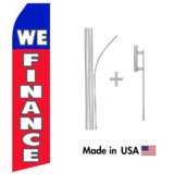 We Finance Econo Flag | 16ft Aluminum Advertising Swooper Flag Kit with Hardware