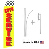 Auto Service Econo Flag | 16ft Aluminum Advertising Swooper Flag Kit with Hardware