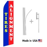 Tires Alignment Econo Flag | 16ft Aluminum Advertising Swooper Flag Kit with Hardware