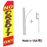 No Credit OK! Econo Flag | 16ft Aluminum Advertising Swooper Flag Kit with Hardware