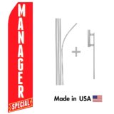 Manager Special Econo Flag | 16ft Aluminum Advertising Swooper Flag Kit with Hardware