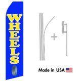 Wheels Service Econo Flag | 16ft Aluminum Advertising Swooper Flag Kit with Hardware