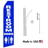 Restroom Inside Econo Flag | 16ft Aluminum Advertising Swooper Flag Kit with Hardware