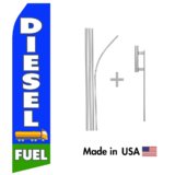 Diesel Fuel Econo Flag | 16ft Aluminum Advertising Swooper Flag Kit with Hardware