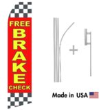 Free Brake Check Econo Flag | 16ft Aluminum Advertising Swooper Flag Kit with Hardware