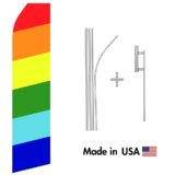 Rainbow Econo Flag | 16ft Aluminum Advertising Swooper Flag Kit with Hardware