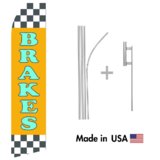 Brakes Service Econo Flag | 16ft Aluminum Advertising Swooper Flag Kit with Hardware