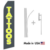 Tattoos Econo Flag | 16ft Aluminum Advertising Swooper Flag Kit with Hardware