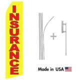 Yellow Insurance Econo Flag | 16ft Aluminum Advertising Swooper Flag Kit with Hardware