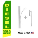 Diesel Sold Here Econo Flag | 16ft Aluminum Advertising Swooper Flag Kit with Hardware