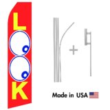 Look Econo Flag | 16ft Aluminum Advertising Swooper Flag Kit with Hardware