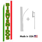 Bienvenidos Econo Flag | 16ft Aluminum Advertising Swooper Flag Kit with Hardware