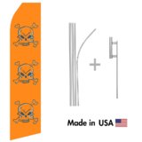 Skull Econo Flag | 16ft Aluminum Advertising Swooper Flag Kit with Hardware