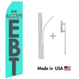 We Accept EBT Econo Flag | 16ft Aluminum Advertising Swooper Flag Kit with Hardware