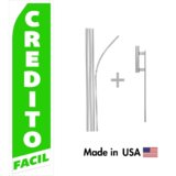 Credito Facil Econo Flag | 16ft Aluminum Advertising Swooper Flag Kit with Hardware