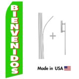 Bienvenidos Econo Flag | 16ft Aluminum Advertising Swooper Flag Kit with Hardware