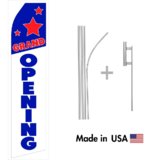 Grand Opening Econo Flag | 16ft Aluminum Advertising Swooper Flag Kit with Hardware