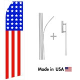 American Flag Econo Flag | 16ft Aluminum Advertising Swooper Flag Kit with Hardware