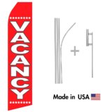 Vacancy Econo Flag | 16ft Aluminum Advertising Swooper Flag Kit with Hardware