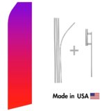Red Purple Gradient Econo Flag | 16ft Aluminum Advertising Swooper Flag Kit with Hardware