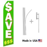 Save $$$ Econo Flag | 16ft Aluminum Advertising Swooper Flag Kit with Hardware