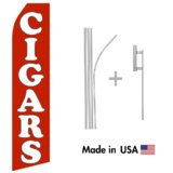 Cigars Econo Flag | 16ft Aluminum Advertising Swooper Flag Kit with Hardware