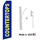 Countertops Econo Flag | 16ft Aluminum Advertising Swooper Flag Kit with Hardware