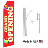 Grand Opening Econo Flag | 16ft Aluminum Advertising Swooper Flag Kit with Hardware