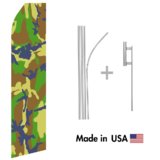 Camo Econo Flag | 16ft Aluminum Advertising Swooper Flag Kit with Hardware