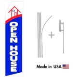 Open House Econo Flag | 16ft Aluminum Advertising Swooper Flag Kit with Hardware