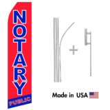 Notary Public Econo Flag | 16ft Aluminum Advertising Swooper Flag Kit with Hardware