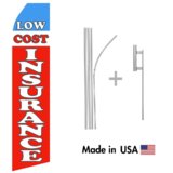 Low Cost Insurance Econo Flag | 16ft Aluminum Advertising Swooper Flag Kit with Hardware