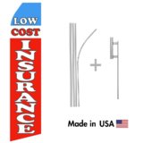 Low Cost Insurance Econo Flag | 16ft Aluminum Advertising Swooper Flag Kit with Hardware
