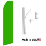 Green Econo Flag | 16ft Aluminum Advertising Swooper Flag Kit with Hardware