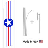 Red White and Red Star Econo Flag | 16ft Aluminum Advertising Swooper Flag Kit with Hardware