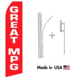 Great MPG Econo Flag | 16ft Aluminum Advertising Swooper Flag Kit with Hardware