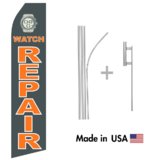 Watch Repair Econo Flag | 16ft Aluminum Advertising Swooper Flag Kit with Hardware