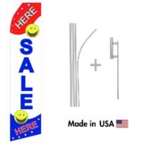 Sale Here Econo Flag | 16ft Aluminum Advertising Swooper Flag Kit with Hardware